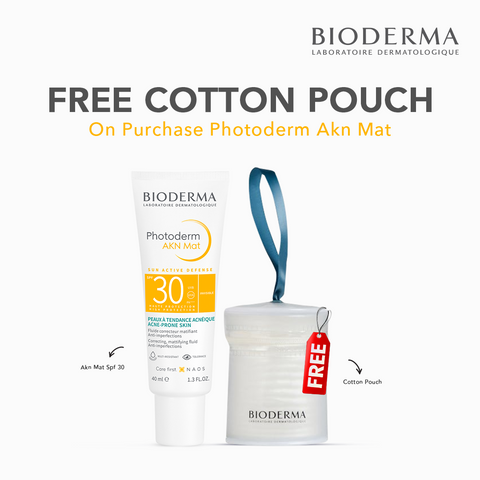 BIODERMA Photoderm AKN Mat SPF30 40ml + Bioderma Cotton Pouch (Limited Stocks)