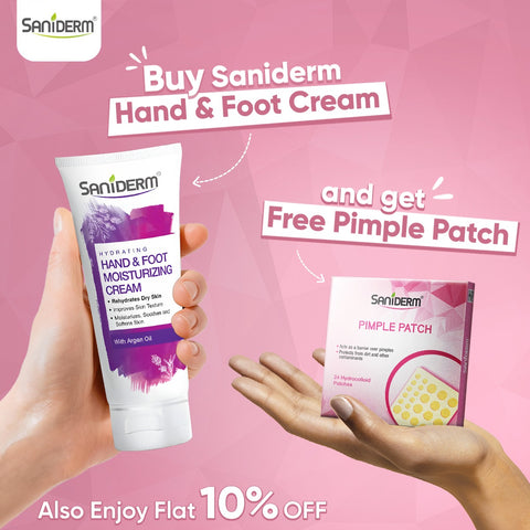 Saniderm Hand & Foot Moisturizing Cream 50ml + Free Saniderm Pimple Patch + Extra 10% Off