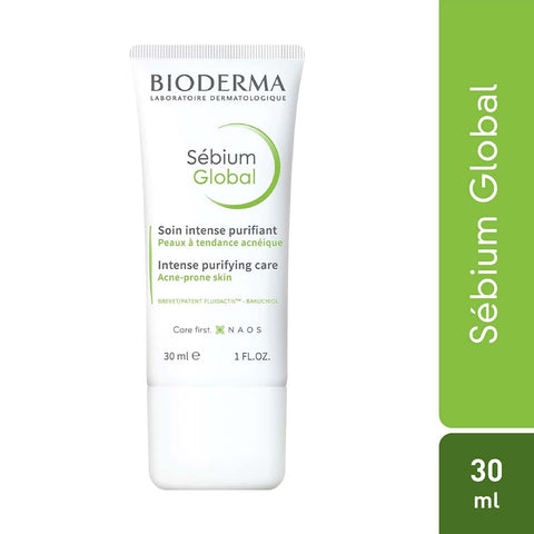 BIODERMA Sébium Global cream 30ml for acne-prone skin, the targeted solution for clear, healthy skin, buy online in Pakistan.