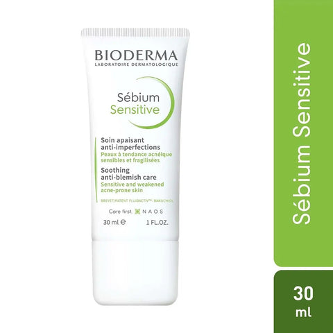 BIODERMA Sébium Sensitive 30ml cream providing targeted acne care for sensitive skin, available for online purchase in Pakistan.