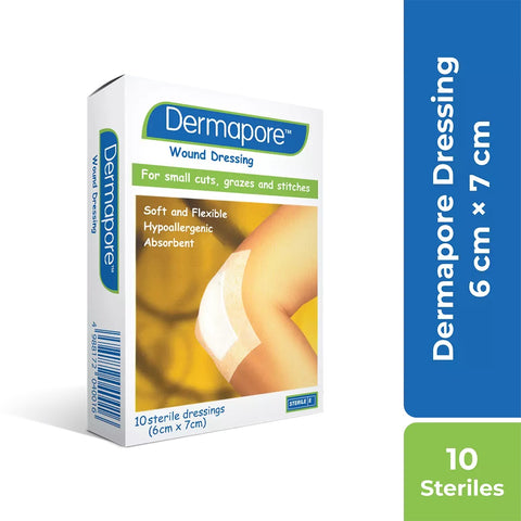 Shop Dermapore Surgical Wound Dressing 6cm x 7cm online for the best surgical tape prices in Pakistan. Secure, sterile, and skin-friendly wound care.