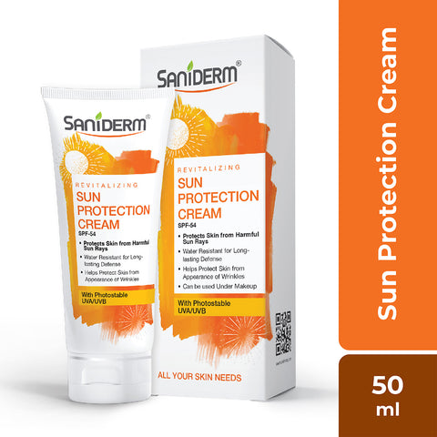 Saniderm SPF-50 Sun Protection Cream for long-lasting, photostable defense against UVA/UVB rays - 50ml.