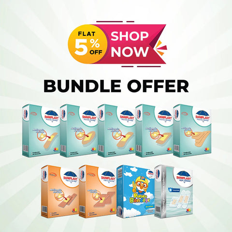 Buy the Saniplast Bandage Bundle Pack of 7 online and save 5% in Pakistan – Your go-to choice for comprehensive wound care.