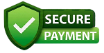Green shield icon with 'Secure Payment' text on a white background